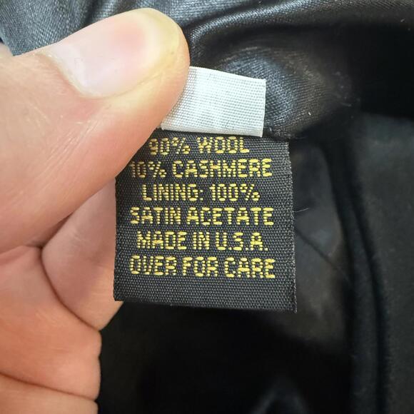 J Percy for Marvin Richards Coat Womens Cashmere Wool Black Full Sz 8 Made USA - Picture 10 of 10